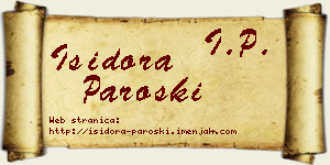 Isidora Paroški vizit kartica